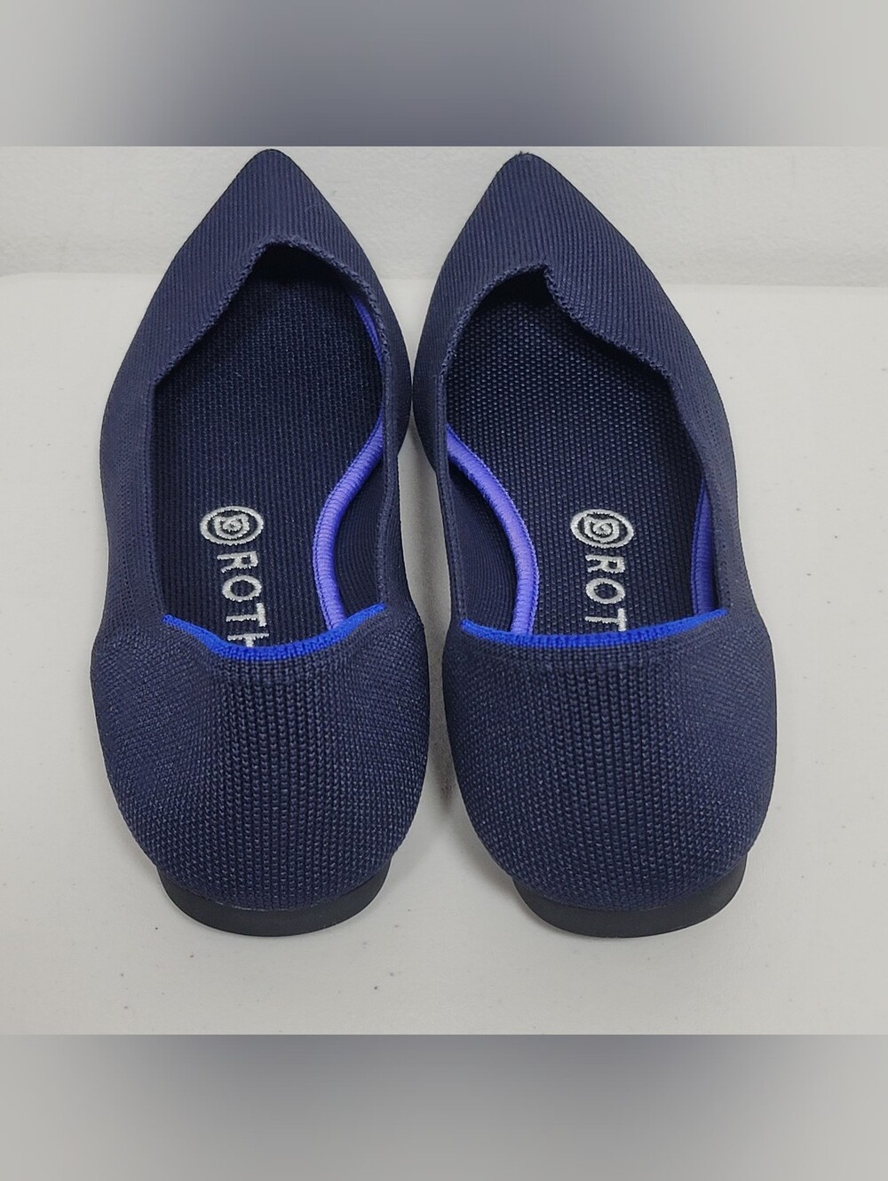 Rothy's The Point Navy Blue Knit Pointed Toe Flats Size 9. - Picture 12 of 12